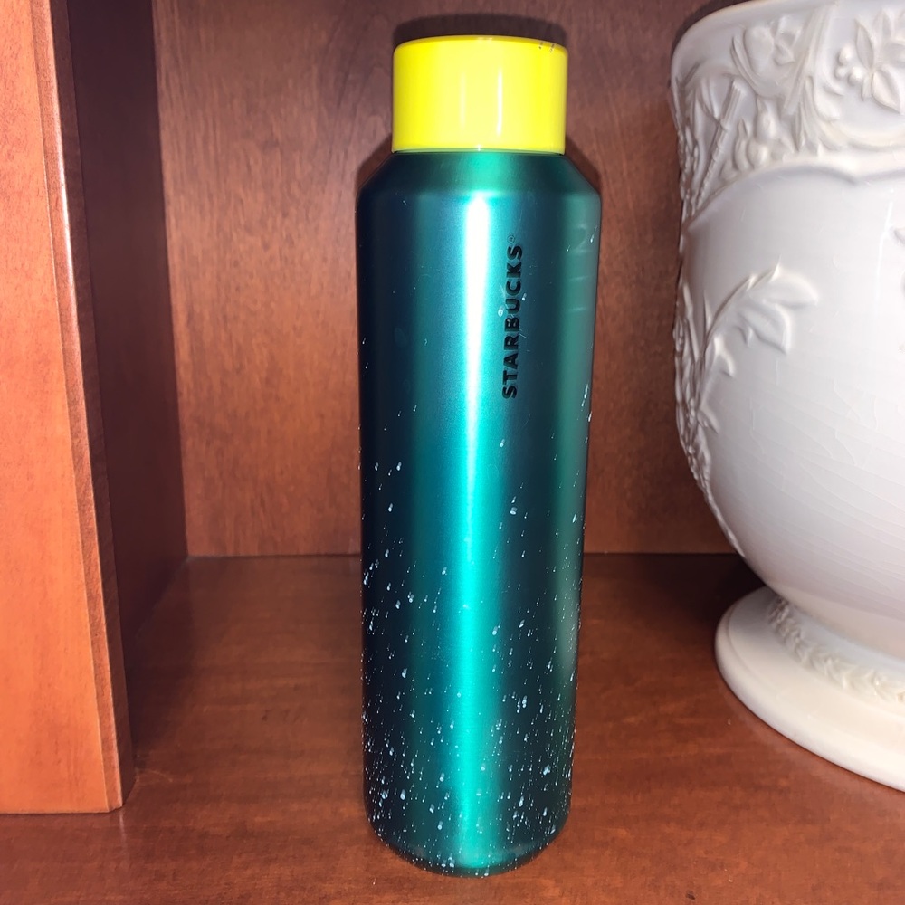 Starbucks 20 oz Green Yellow Speckled Splatter Vacuum Insulated Water Bottle